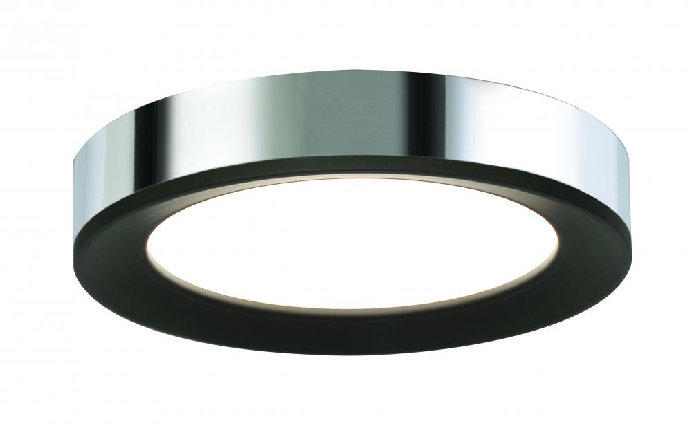 Alta LED Low Profile Flush Mount - 12'' - Black/Chrome