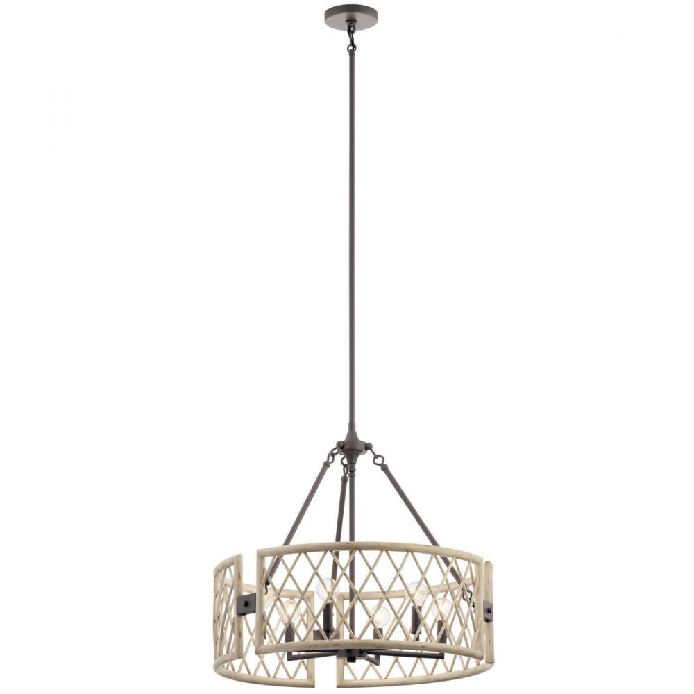 Oana™ 6 Light Chandelier White Washed Wood