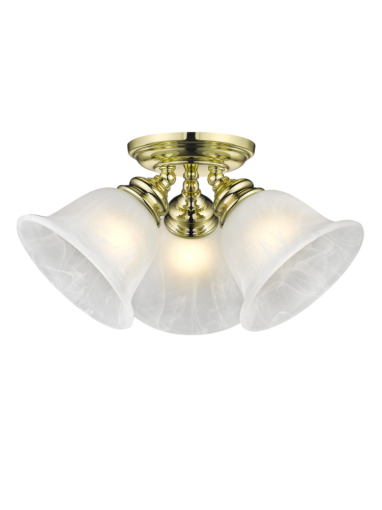 3 Light Polished Brass Ceiling Mount