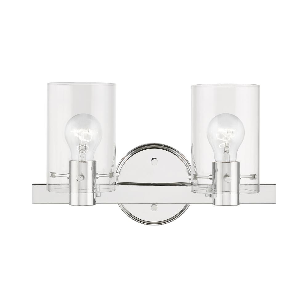 2 Light Polished Chrome Vanity Sconce