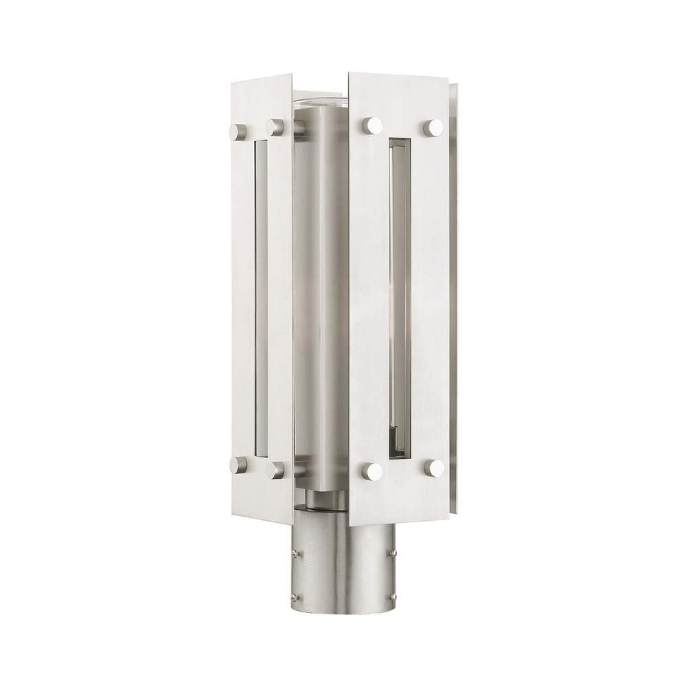 1 Lt Brushed Nickel Outdoor Post Top Lantern