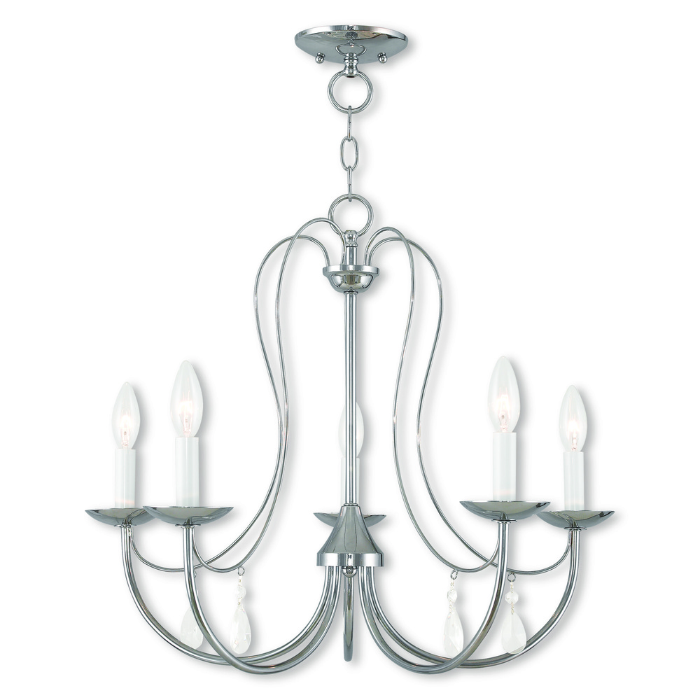 5 Light Polished Chrome Chandelier