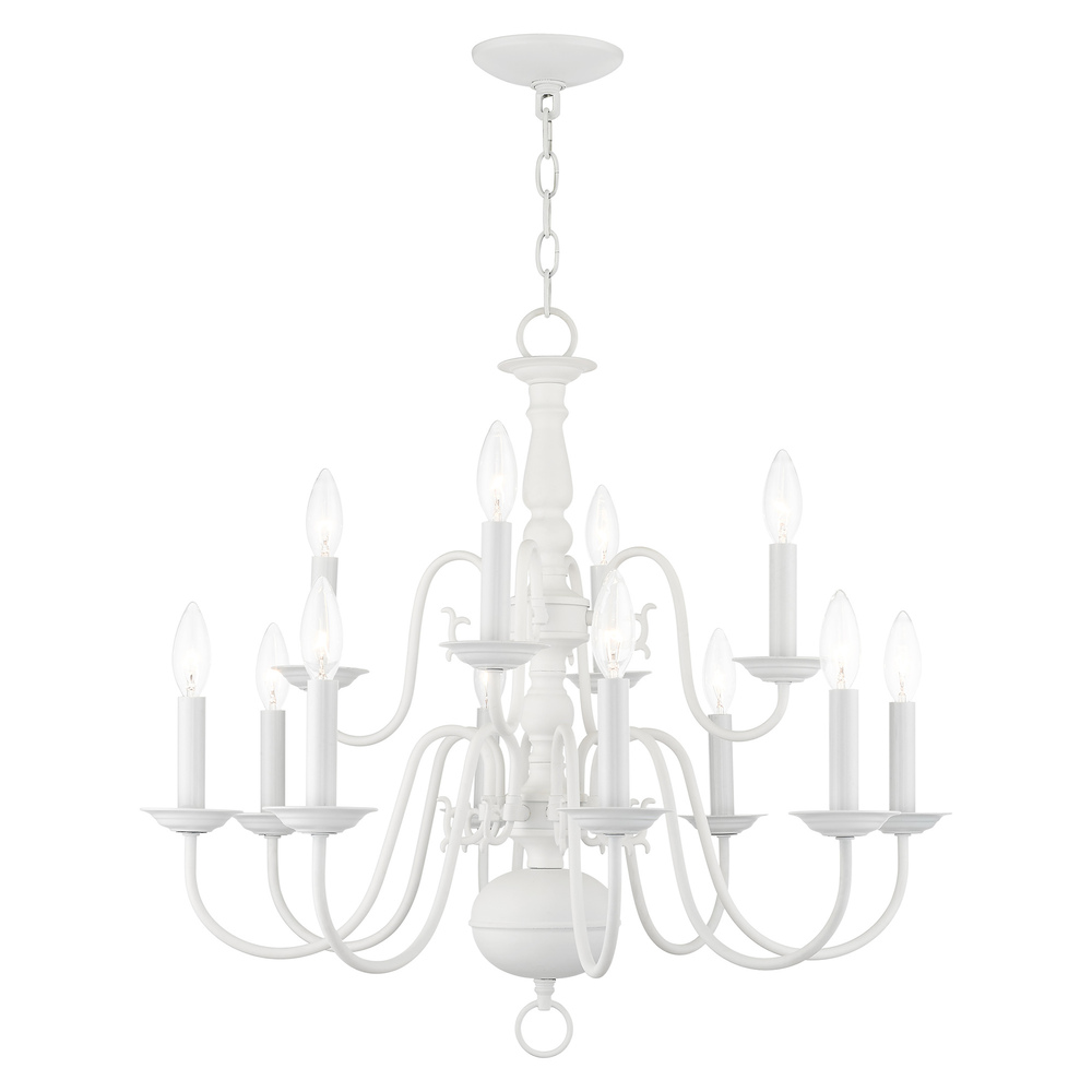 12 Lt White Chandelier