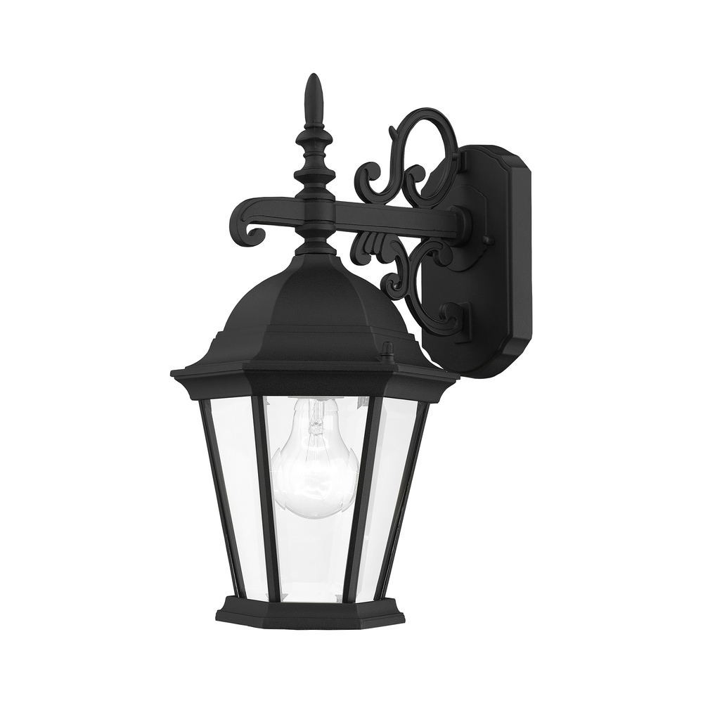 1 Lt Textured Black Outdoor  Wall Lantern