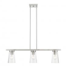 Livex Lighting 46713-91 - 3 Light Brushed Nickel Linear Chandelier