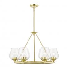 Livex Lighting 46726-12 - 6 Light Satin Brass Chandelier