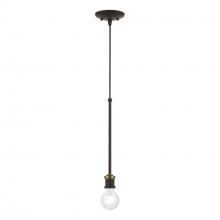 Livex Lighting 47161-07 - 1 Light Bronze with Antique Brass Accents Single Pendant