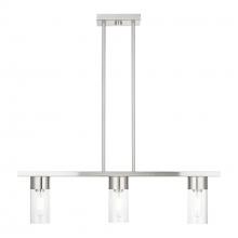 Livex Lighting 48763-91 - 3 Light Brushed Nickel Linear Chandelier