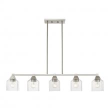 Livex Lighting 49765-91 - 5 Light Brushed Nickel Linear Chandelier