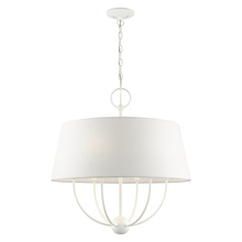 Livex Lighting 49846-03 - 6 Lt White Pendant Chandelier