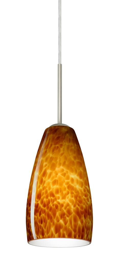 Besa Chrissy Pendant Satin Nickel Amber Cloud 1x50W B10 Medium Base