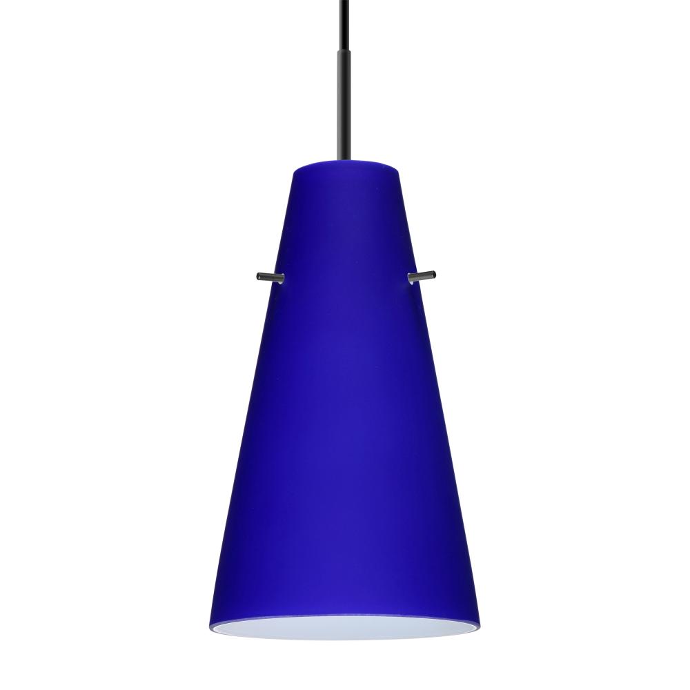 Besa Cierro LED Pendant Cobalt Blue Matte Black 1x9W LED