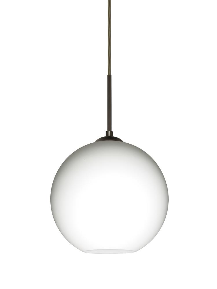 Besa Coco 8 Pendant, Opal Matte, Bronze Finish, 1x9W LED