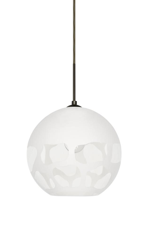 Besa, Rocky Cord Pendant, White, Bronze Finish, 1x60W Medium Base