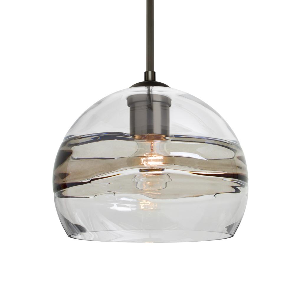 Besa Spirit 8 Pendant, Smoke/Clear, Bronze Finish, 1x60W Medium Base