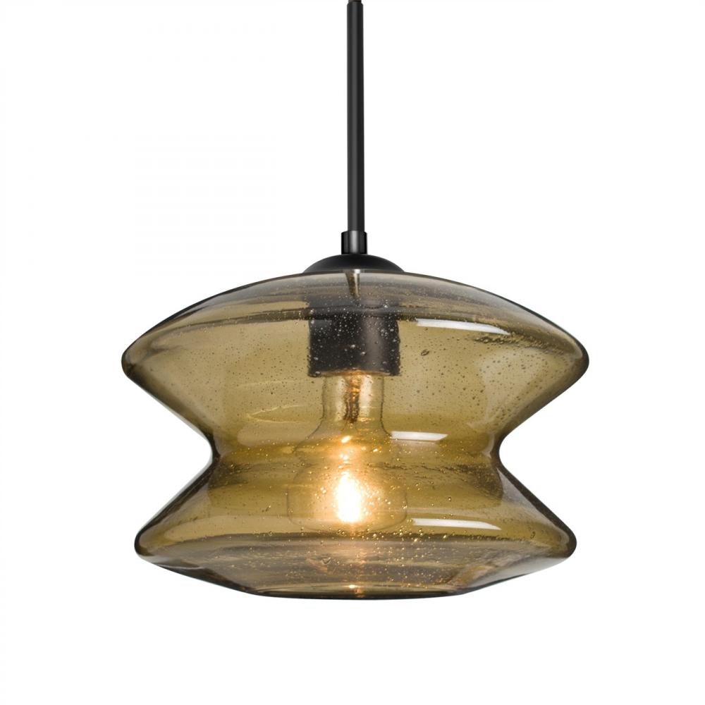 Besa, Zen Cord Pendant, Latte Bubble, Black Finish, 1x60W MAX E26 Base