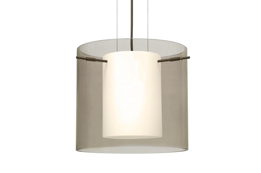 Besa Pendant Pahu 12 Bronze Transparent Smoke 1x100W Medium Base