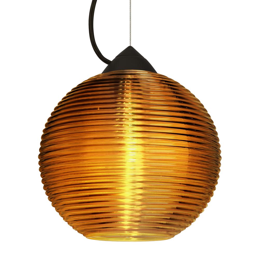 Besa Kristall 8 Pendant Black Amber 1x75W MAX E26 Base