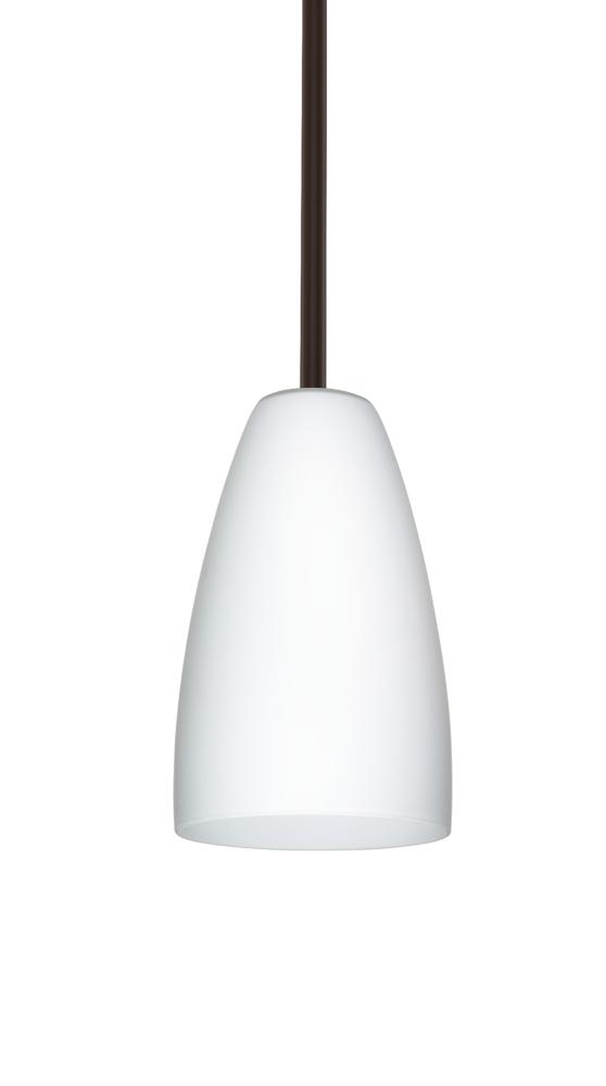 Besa Riva 9 LED Pendant 1Tt Opal Matte Bronze 1x9W LED