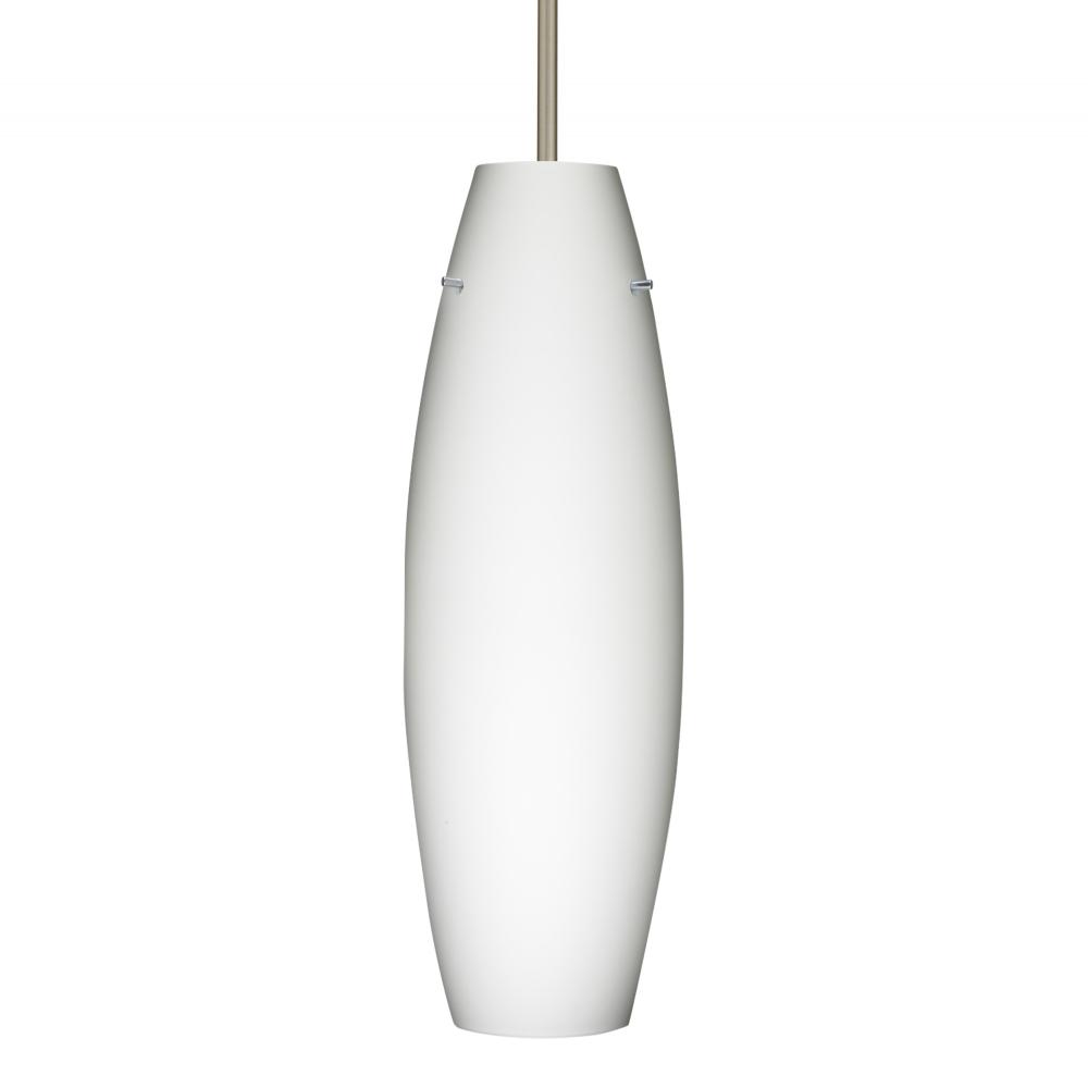 Besa Stem Pendant Suzi 18 Satin Nickel Opal Matte 1x150W Medium Base A21, 15Ft. Cord