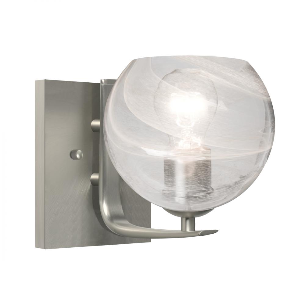 Besa, Jilly Vanity, Vapor Clear, Satin Nickel Finish, 1x60W Incandescent