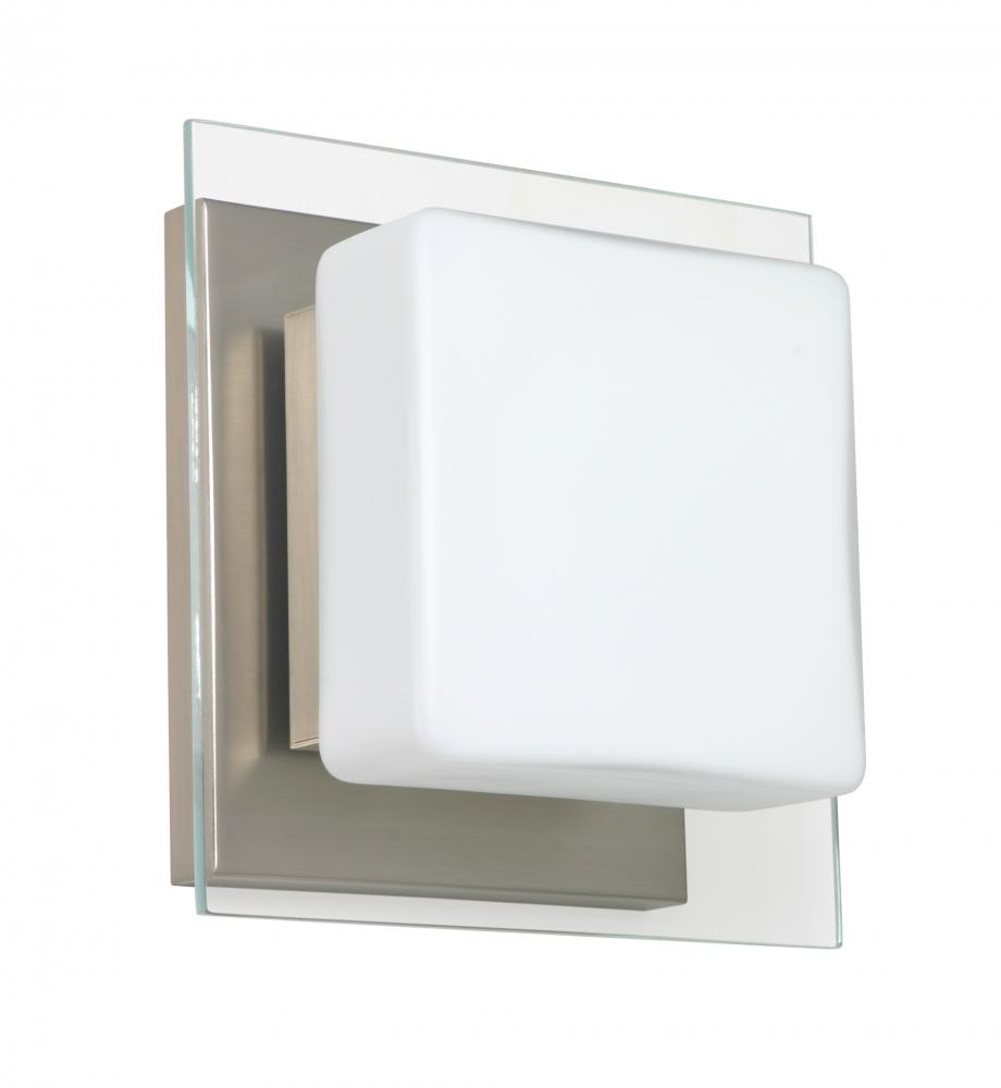 Besa Wall Alex Satin Nickel Opal/Clear 1x5W LED