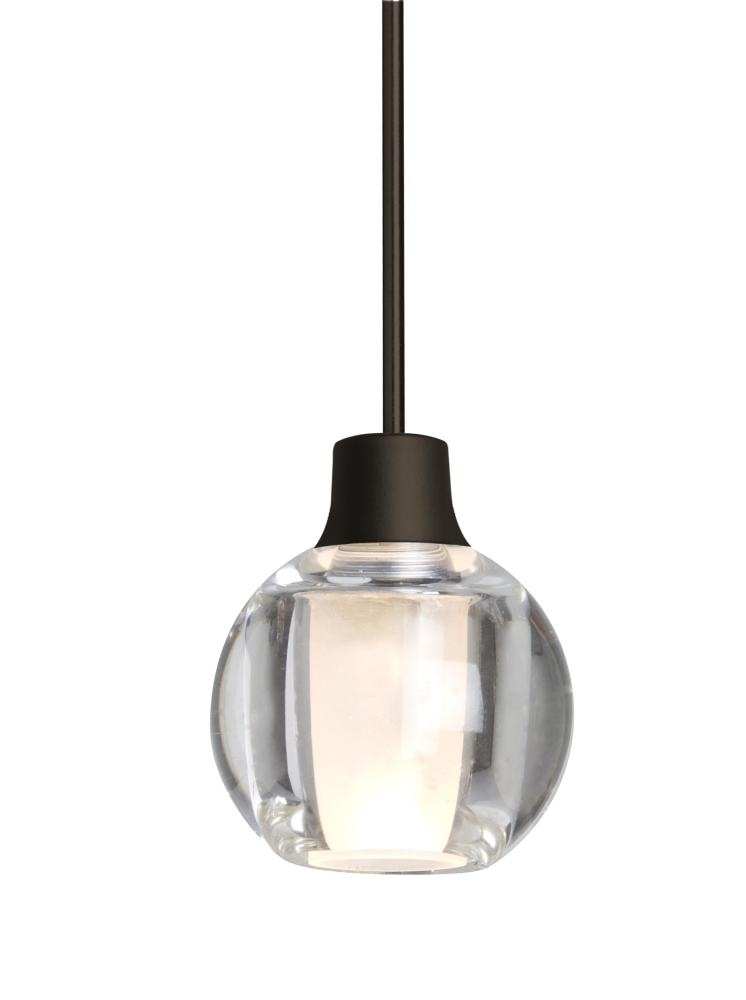 Besa, Boca 3 Cord Pendant, Clear, Bronze Finish, 1x3W LED