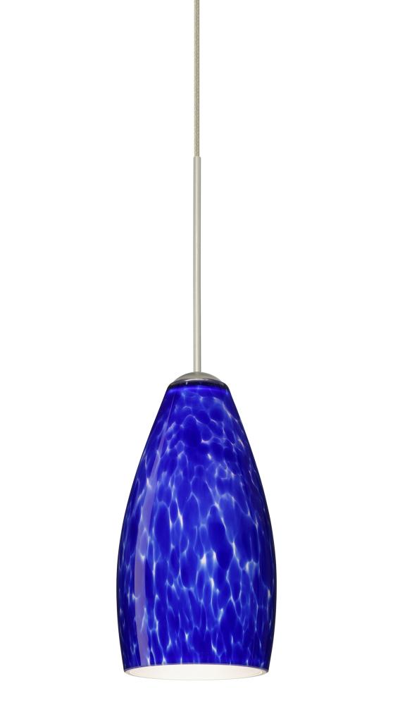 Besa Pendant Karli Satin Nickel Blue Cloud 1x5W LED