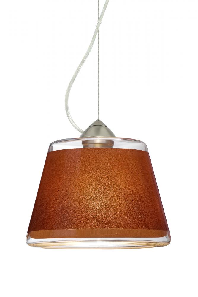 Besa Pica 9 Pendant 1KX Tan Sand Satin Nickel 1x75W A19