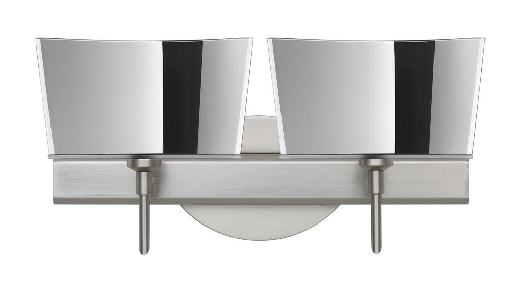 Besa Groove Wall 2SW Mirror-Frost Satin Nickel 2x5W LED