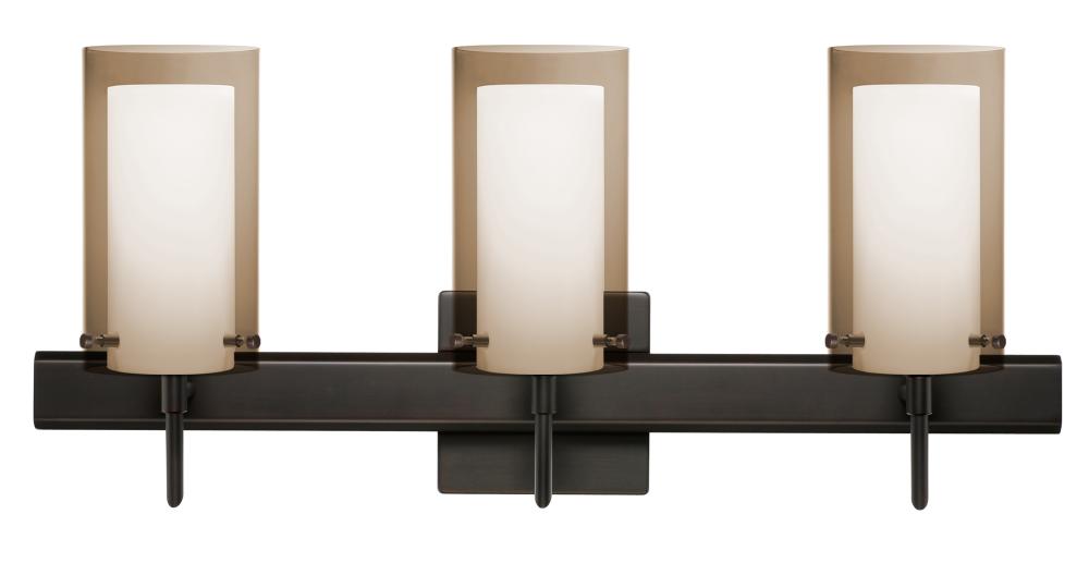 Besa Pahu 4 Wall With SQ Canopy 3SW Transparent Smoke/Opal Bronze 3x40W G9