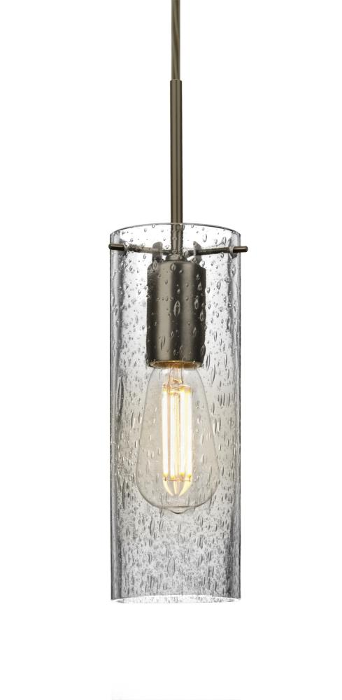 Besa, Juni 10 Pendant For Multiport Canopy, Clear Bubble, Bronze, 1x4W LED Filament