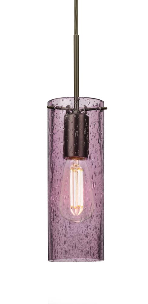 Besa, Juni 10 Pendant For Multiport Canopy, Plum Bubble, Bronze, 1x4W LED Filament