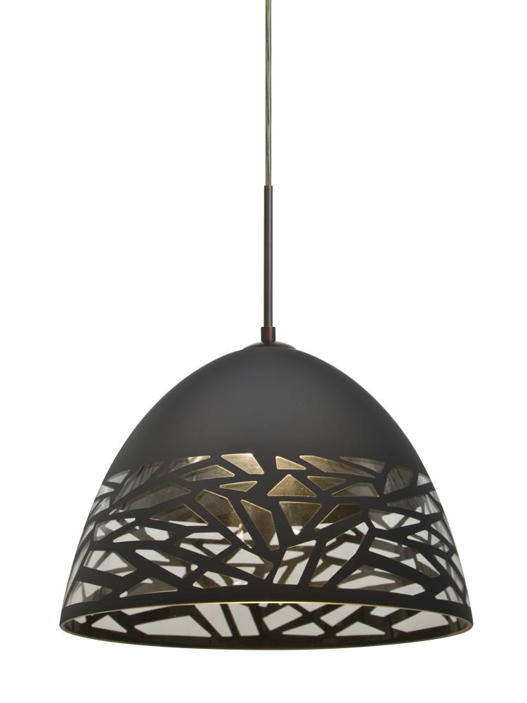 Besa Kiev Pendant for Multiport Canopy, Black, Bronze Finish, 1x60W Medium Base