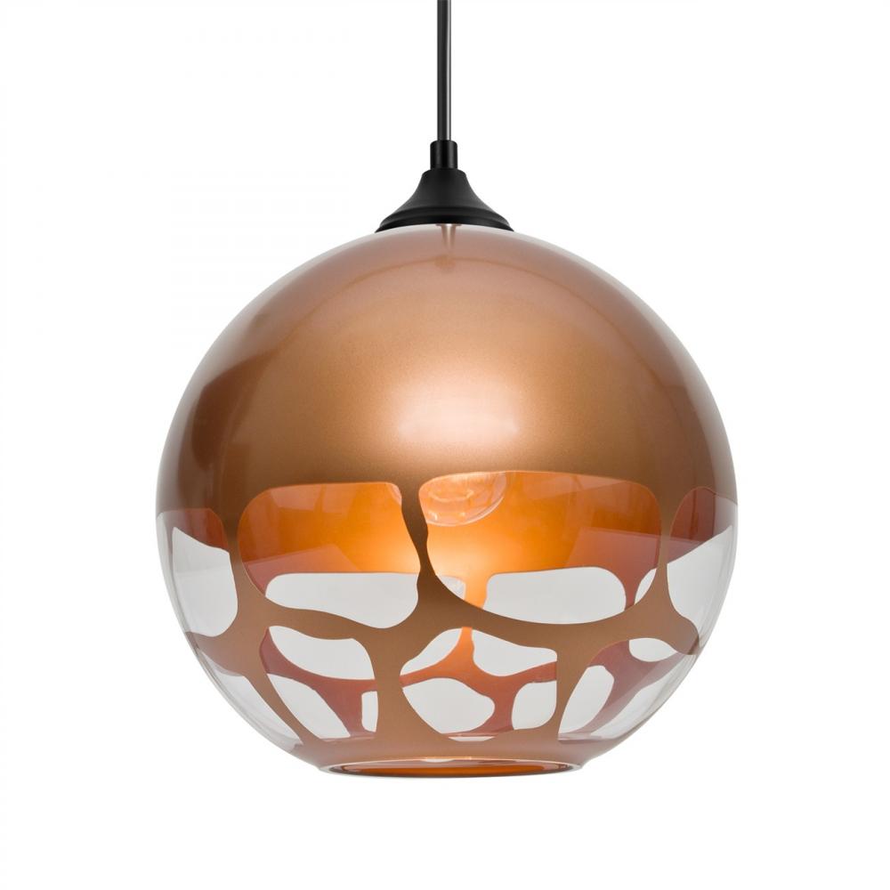 Besa, Rocky Outdoor Pendant, Copper, Black Finish, 1x60W E26 Base