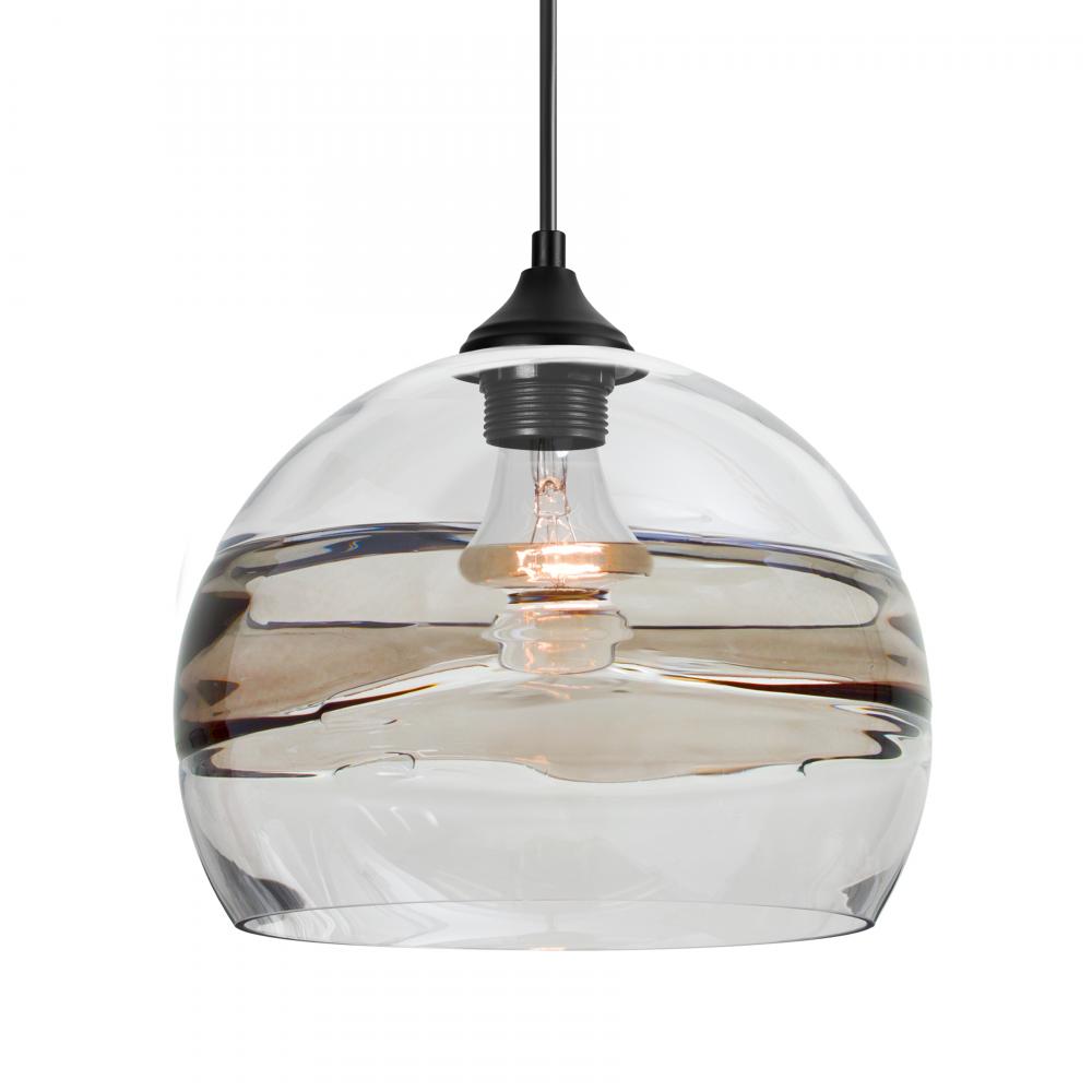 Besa Spirit 10 Outdoor Pendant, Smoke/Clear, Black Finish, 1x60W E26 Base