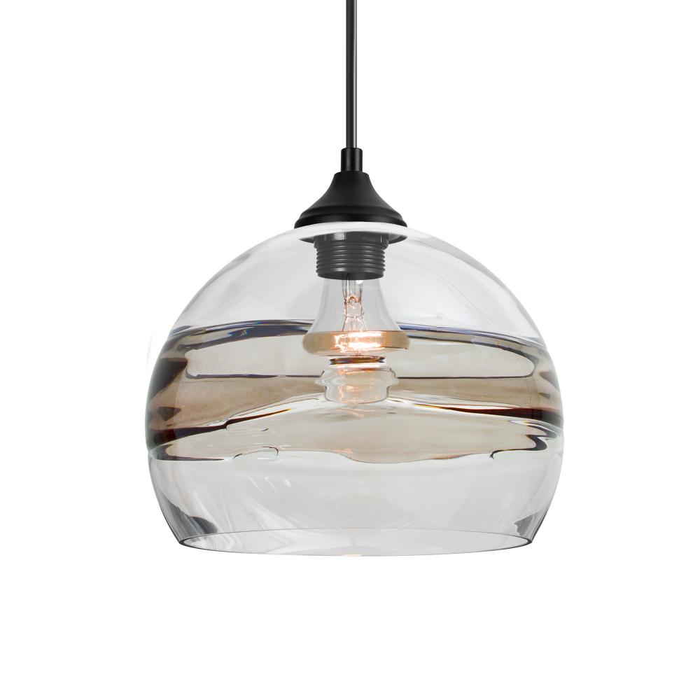 Besa Spirit 8 Outdoor Pendant, Smoke/Clear, Black Finish, 1x60W E26 Base