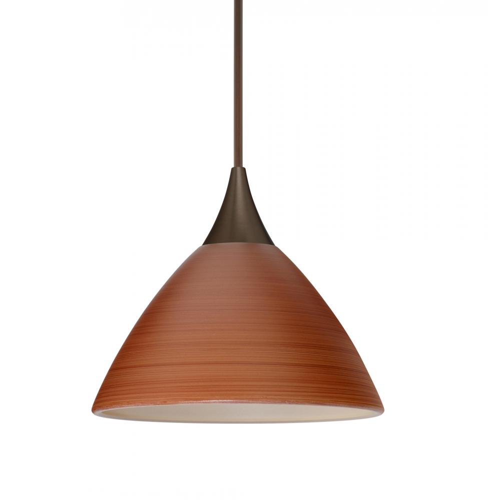 Besa Pendant Domi Bronze Cherry 1x5W LED, 15Ft. Cord