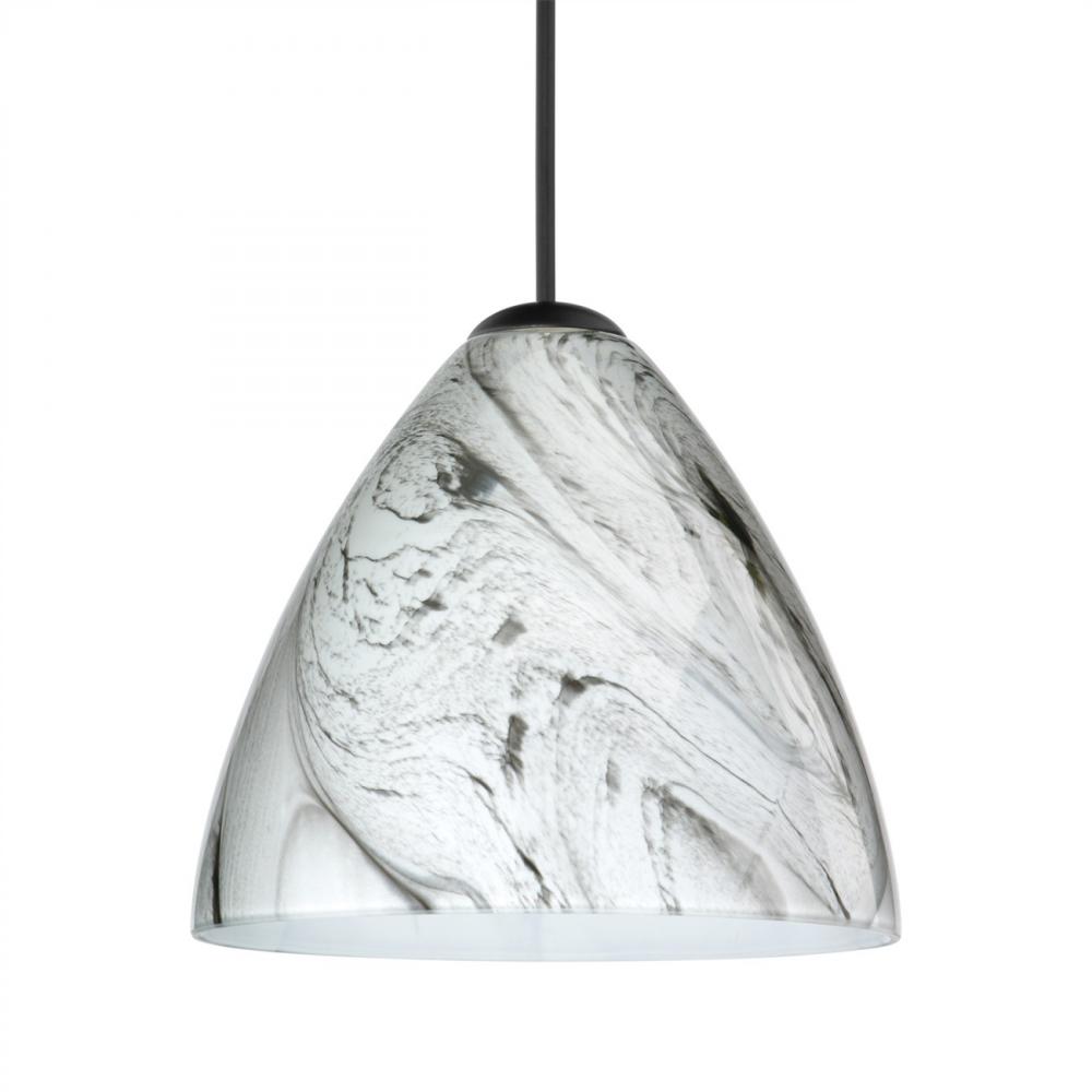 Besa Pendant Mia, Black Finish, Marble Grigio 1x50W MAX GY6.35 Base