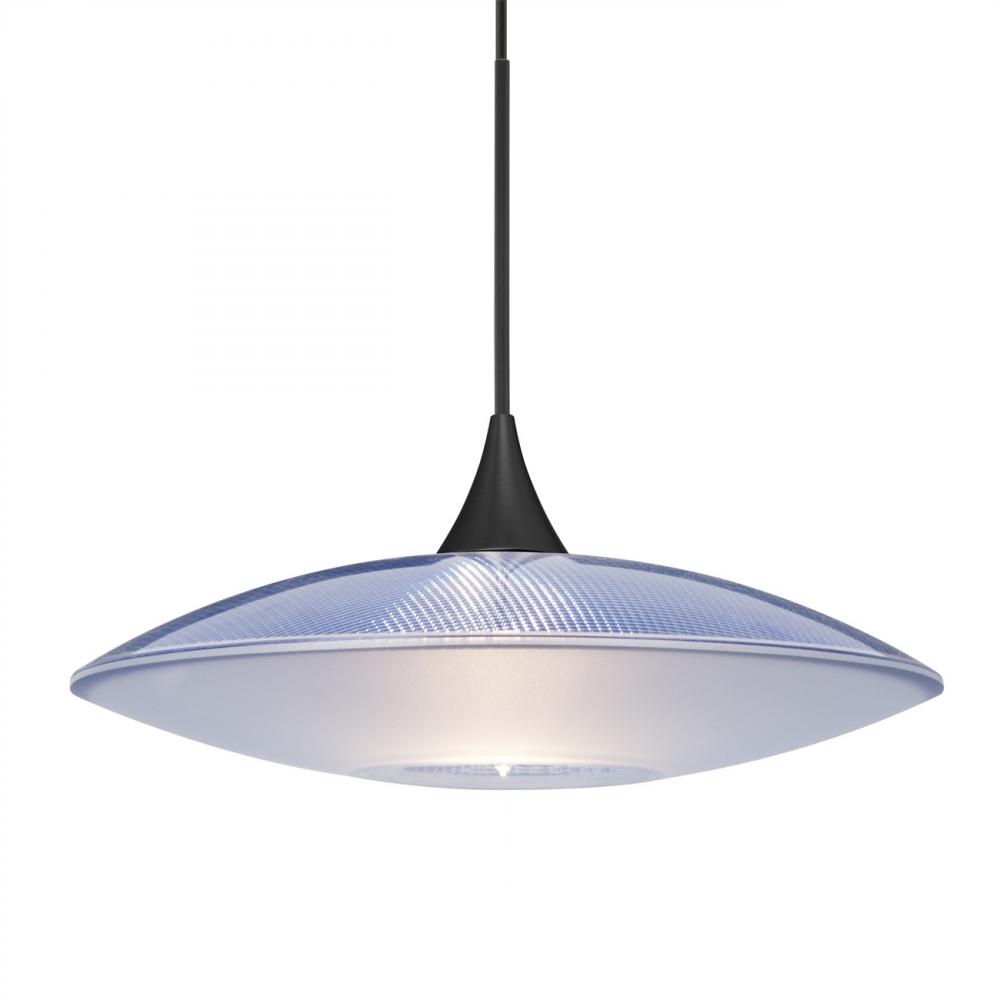 Besa Pendant Spazio, Black Finish, Blue/Frost 1x50W MAX GY6.35 Base