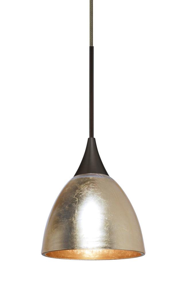 Besa Divi Pendant, Gold Foil, Bronze, 1x50W Gy6.35