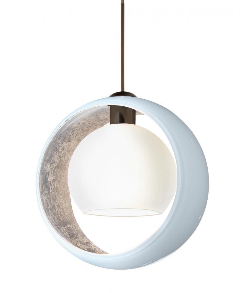 Besa Pendant Pogo Bronze White/Inner Silver 1x5W LED