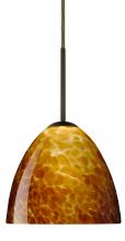 Besa Lighting 1BT-757218-BR - Besa Sasha Pendant Bronze Amber Cloud 1x50W Candelabra