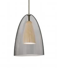 Besa Lighting 1JC-DANOSMNA-LED-BR - Besa, Dano Cord Pendant, Smoke/Natural, Bronze Finish, 1x9W LED