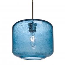 Besa Lighting 1JC-NILES10BL-BR-L - Besa Niles 10 Pendant, Blue Bubble, Bronze Finish, 1x60W Medium Base T10, 15Ft. Cord