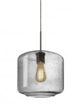 Besa Lighting 1JT-NILES10CL-EDIL-BR-L - Besa Niles 10 Pendant, Clear Bubble, Bronze Finish, 1x4W LED Filament, 15Ft. Cord