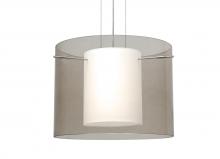 Besa Lighting 1KG-S00707-SN - Besa Pendant Pahu 16 Satin Nickel Transparent Smoke/Opal 1x150W Medium Base A21