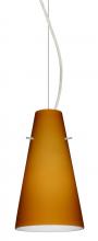 Besa Lighting 1KX-412480-SN - Besa Cierro Cable Pendant Amber Matte Satin Nickel 1x100W Medium Base