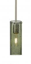 Besa Lighting 1TT-JUNI10MS-SN - Besa, Juni 10 Stem Pendant, Moss Bubble, Satin Nickel, 1x60W Medium Base