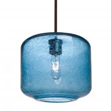 Besa Lighting 1TT-NILES10BL-BR-L - Besa Niles 10 Pendant, Blue Bubble, Bronze Finish, 1x60W Medium Base T10, 15Ft. Cord